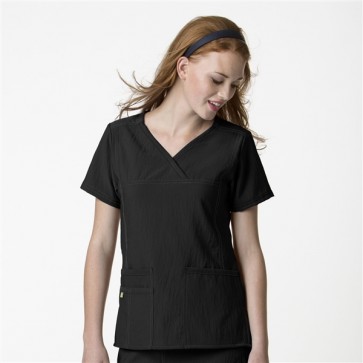 WONDERWINK FOUR-STRETCH Y-NECK MULTI-POCKET TOP